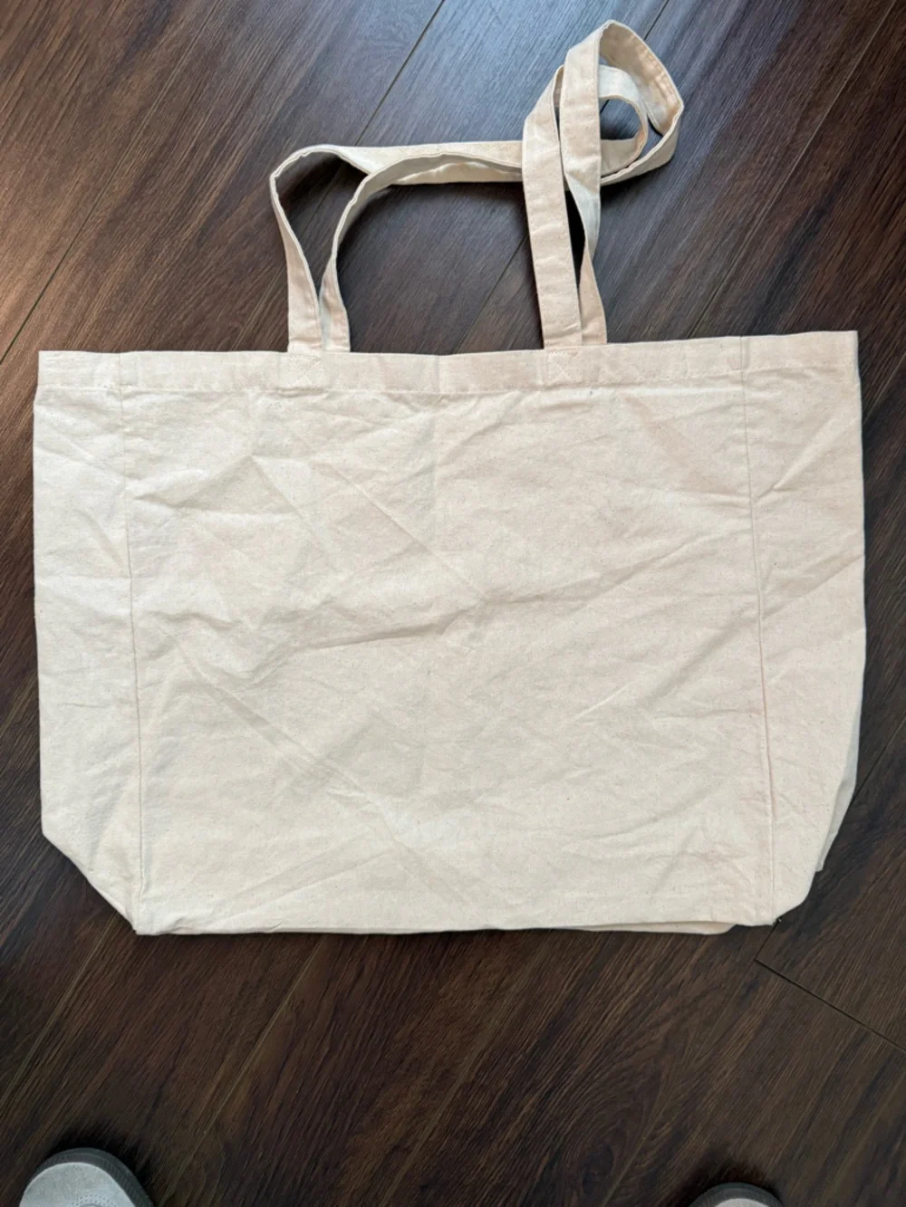 EARTHBOUND Trading Co. cream cotton canvas tote bag. Small spot in very bottom. - Picture 4 of 5